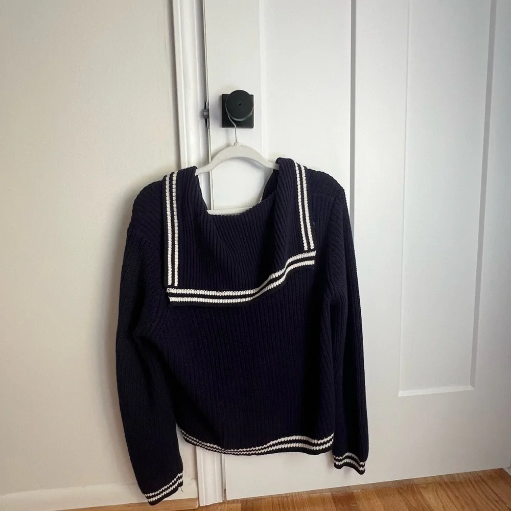C&C California Navy and White Cardigan size L - Picture 3 of 3